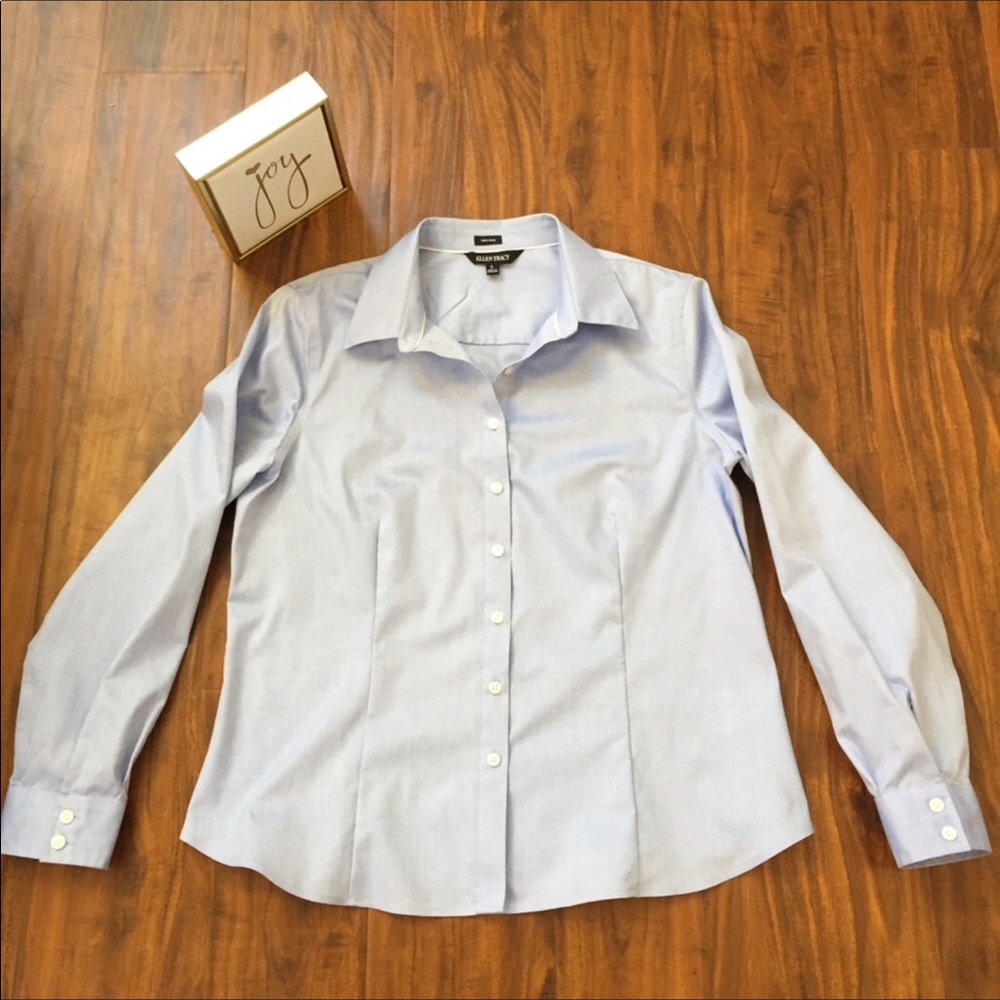 Ellen Tracy Button Down Blouse Size Large - image 1